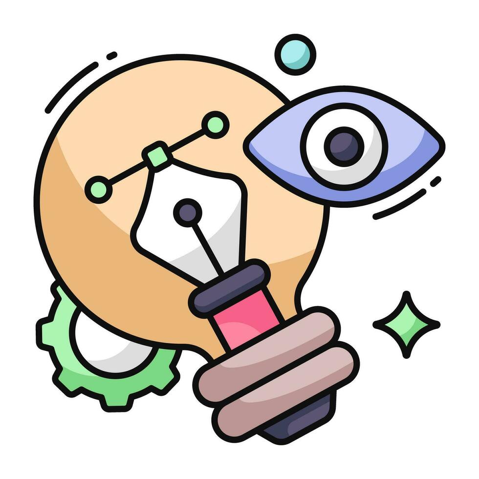 A unique design icon of design idea vector