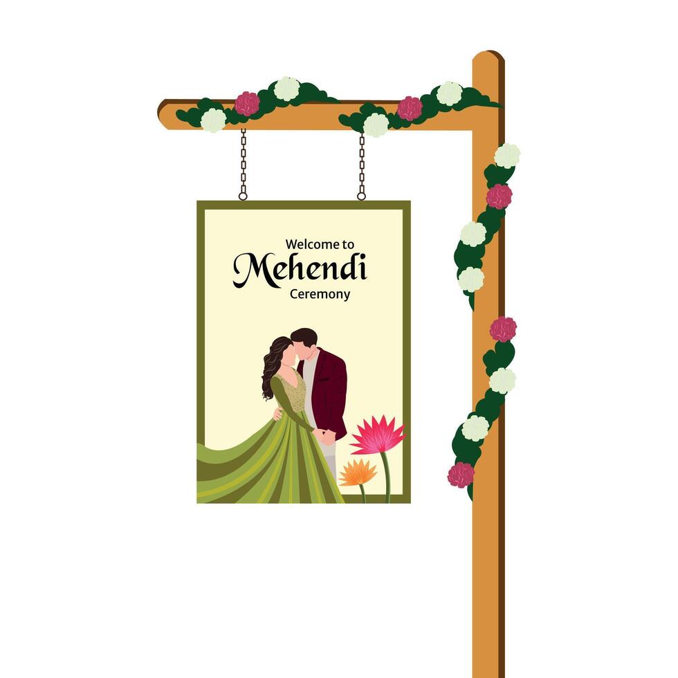 wedding stage decoration vector