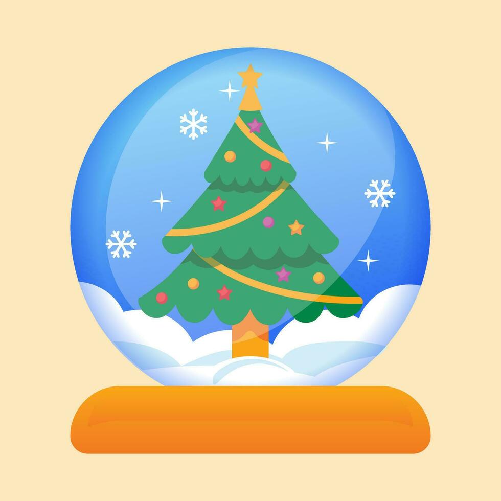 Snowglobe Christmas Icon Illustrator vector