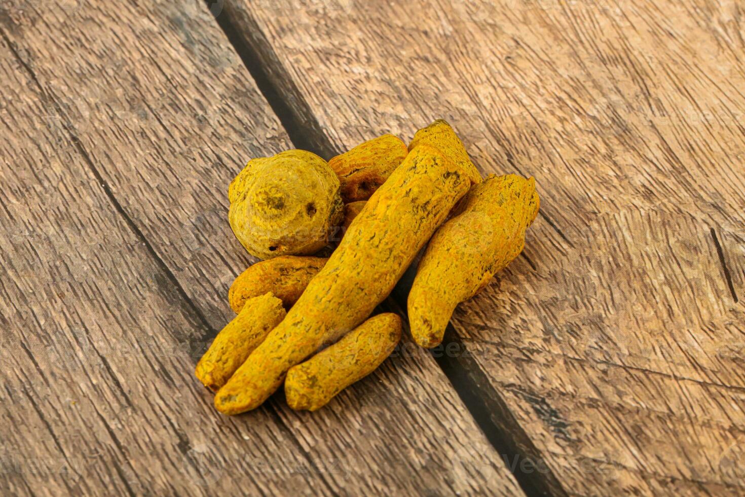 Indian spices - Turmeric root Curcuma photo