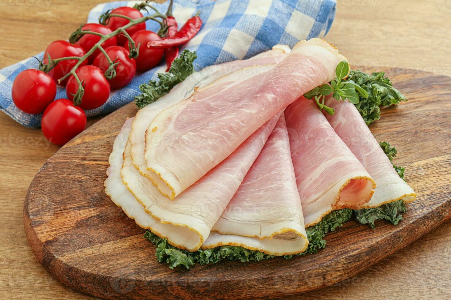 Pork ham snack over board photo