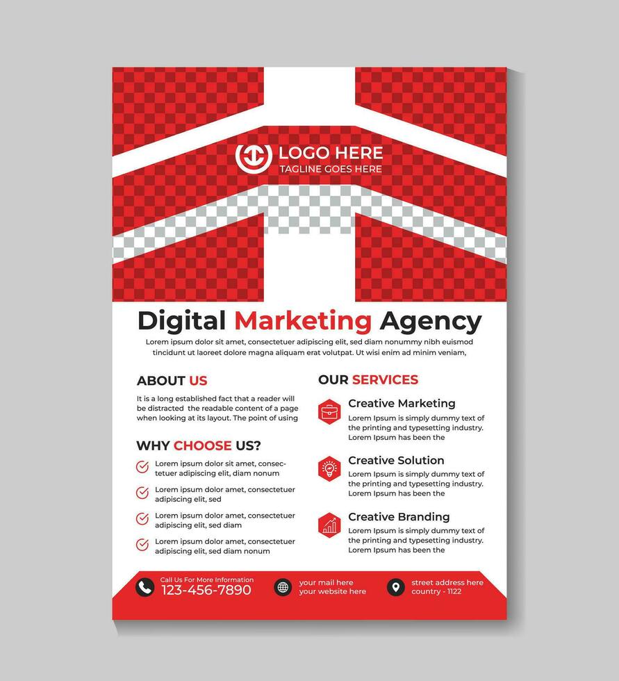 Creative modern digital marketing business flyer design template brochure, cover, annual report, poster, flyer, promotion, advertising, leaflet design vector