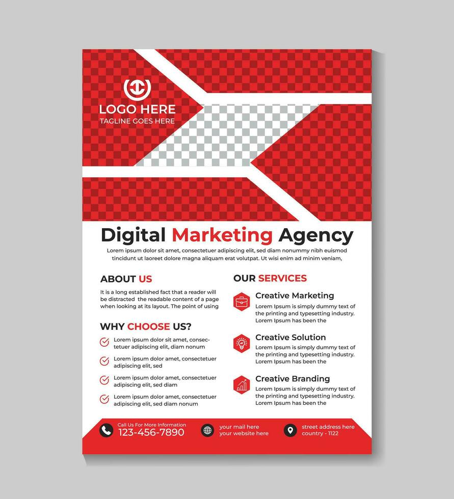 Corporate modern digital marketing business flyer design template brochure, cover, annual report, poster, flyer, promotion, advertising, leaflet design vector