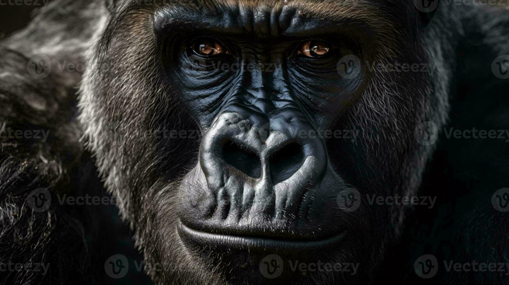 a close up of a gorilla AI Generated photo