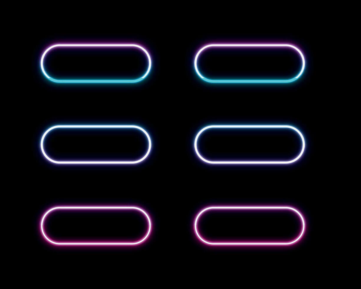 Neon light in the shape geometric rectangle vector illustration.