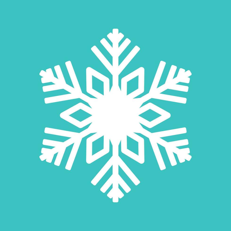 Flat Snowflake Icon Winter Clip Art Vector Illustration