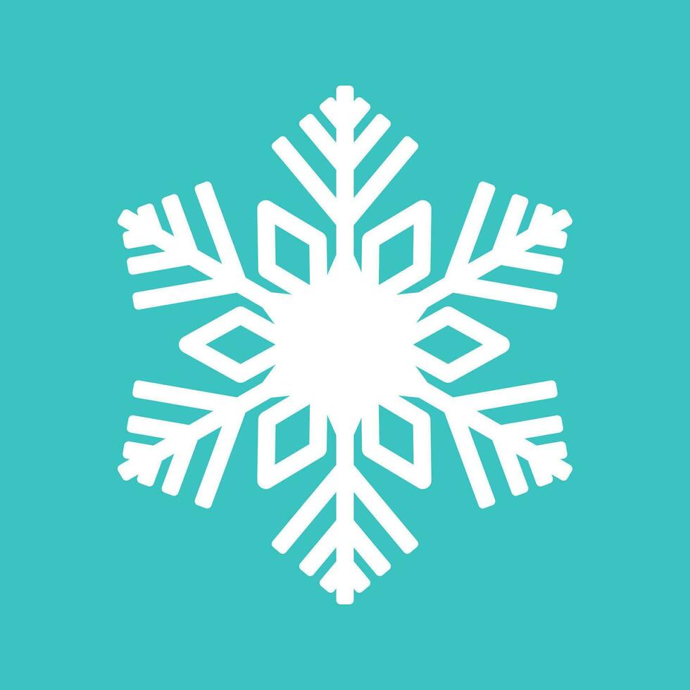 Flat Snowflake Icon Winter Clip Art Vector Illustration