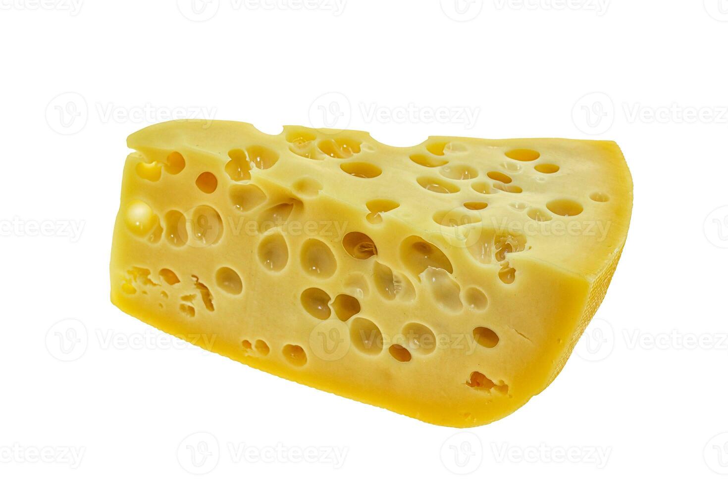 Maasdam cheese - yellow triangle with holes photo