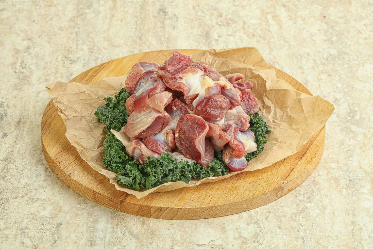 Raw chicken stomach for cooking photo