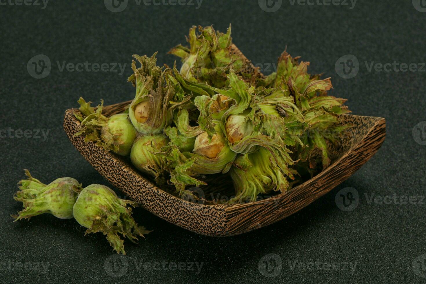 Hazel nuts in the basket photo