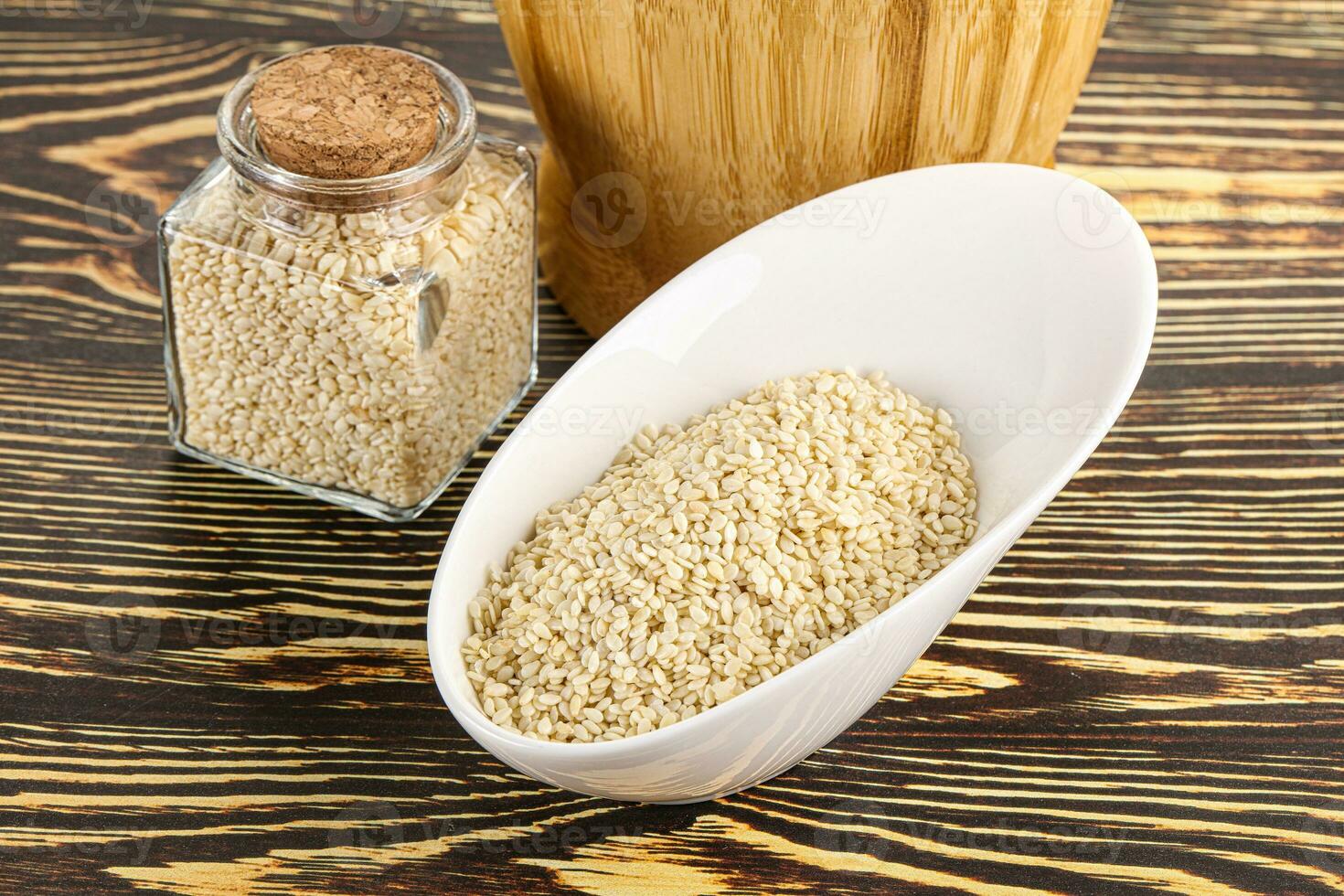 Sesame seeds heap in the bowl photo