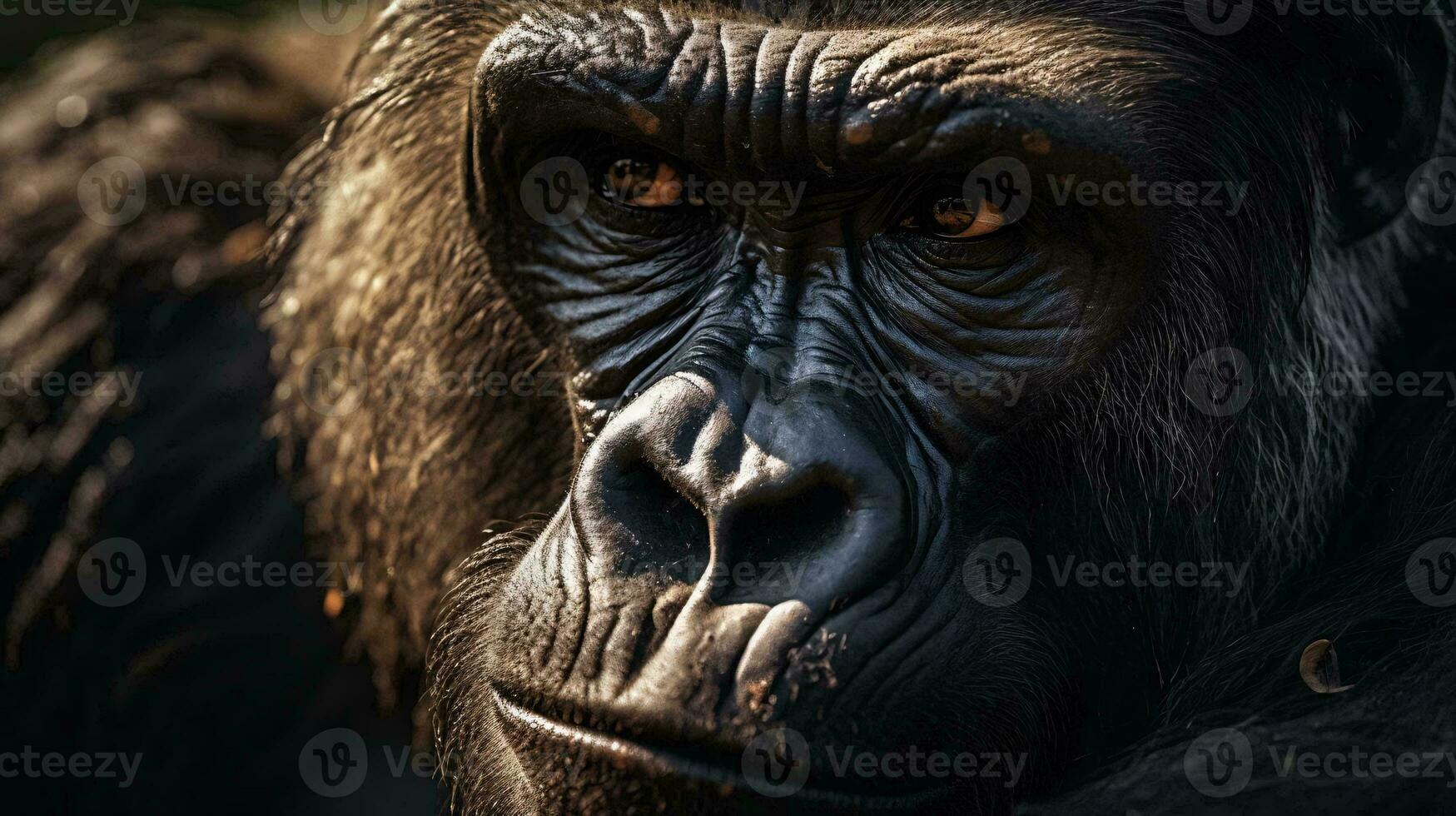 a close up of a gorilla AI Generated photo