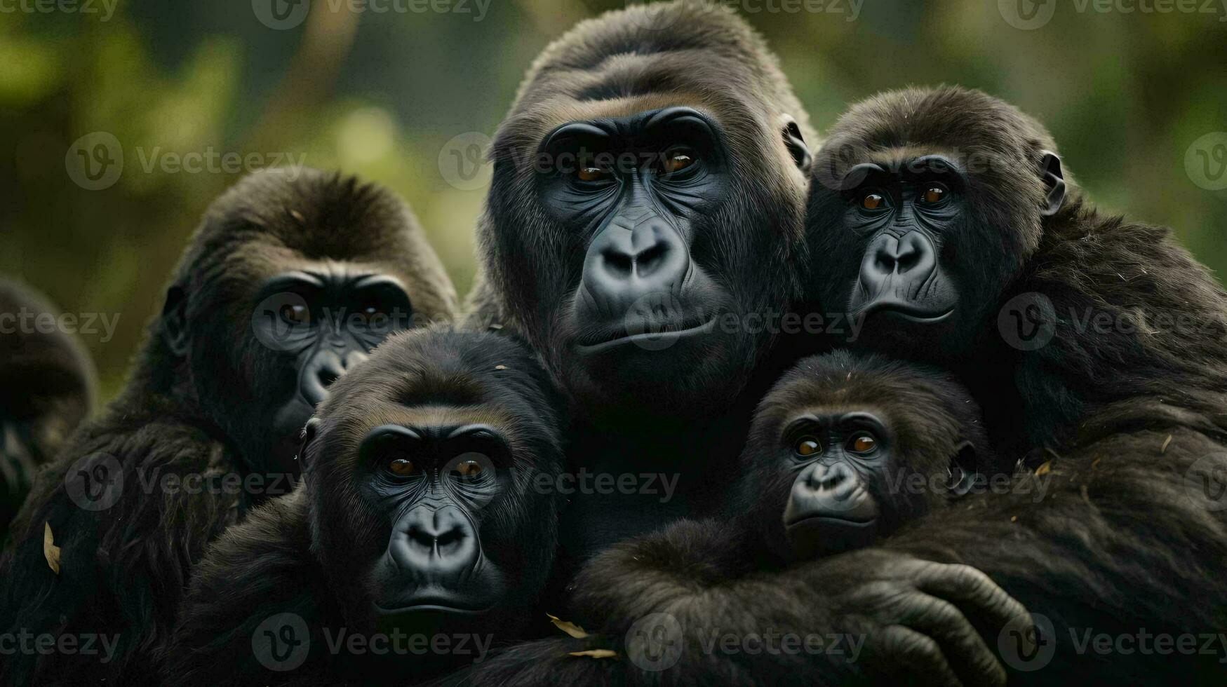 a group of monkeys AI Generated photo