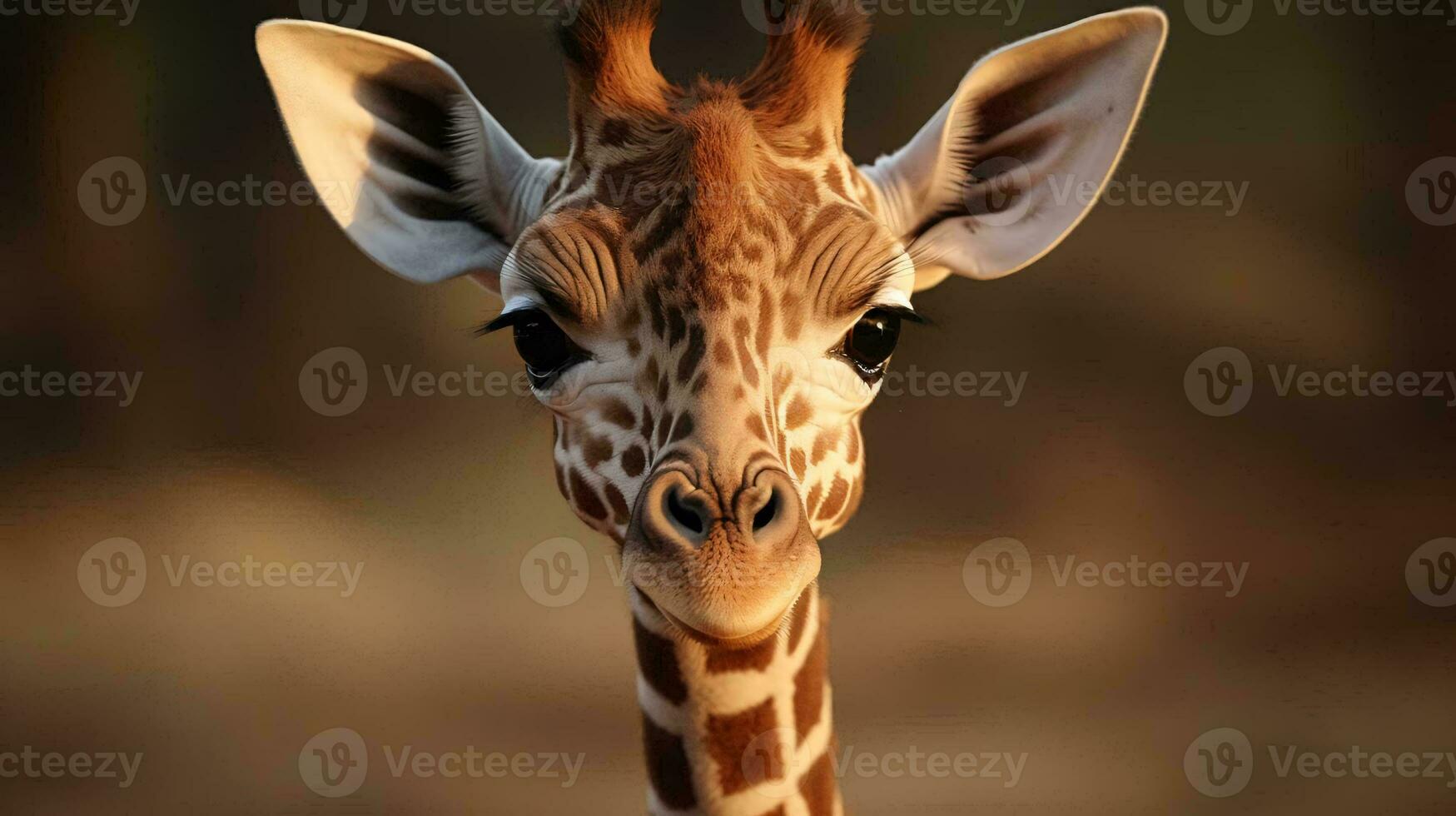 a giraffe with its head over another giraffe's shoulder AI Generated photo