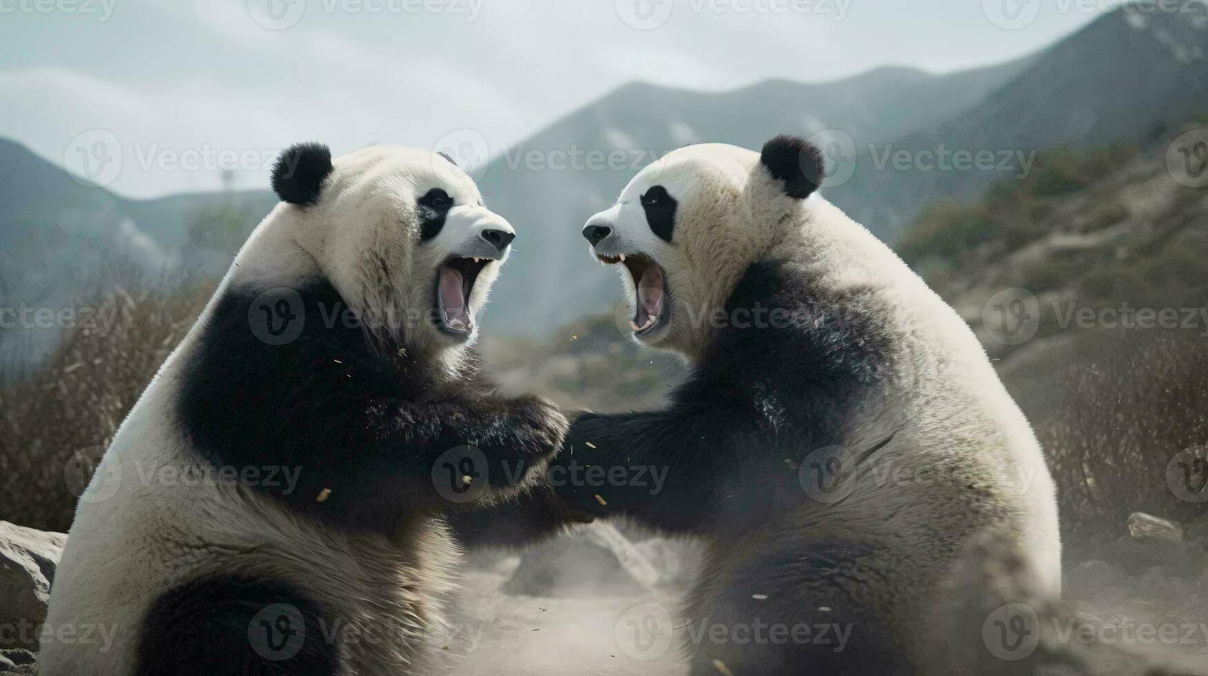 a couple of pandas hugging AI Generated photo