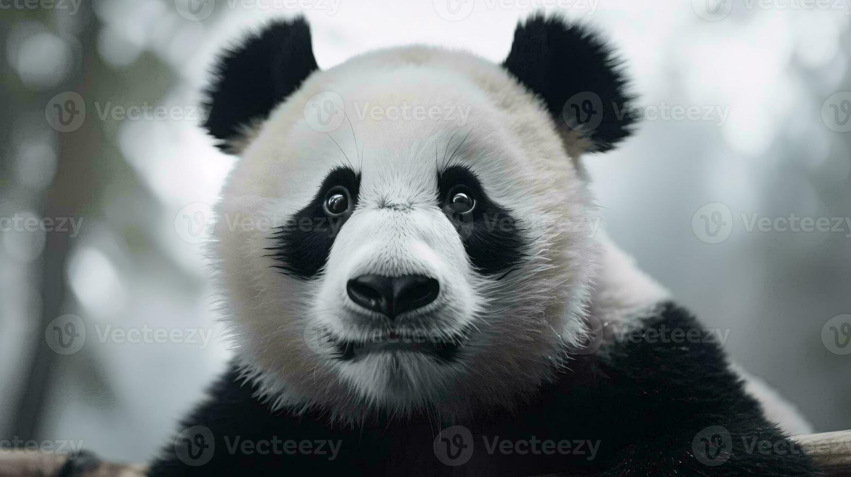 a black and white panda AI Generated photo