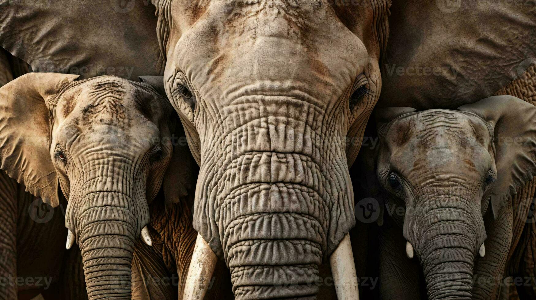a group of elephants AI Generated photo