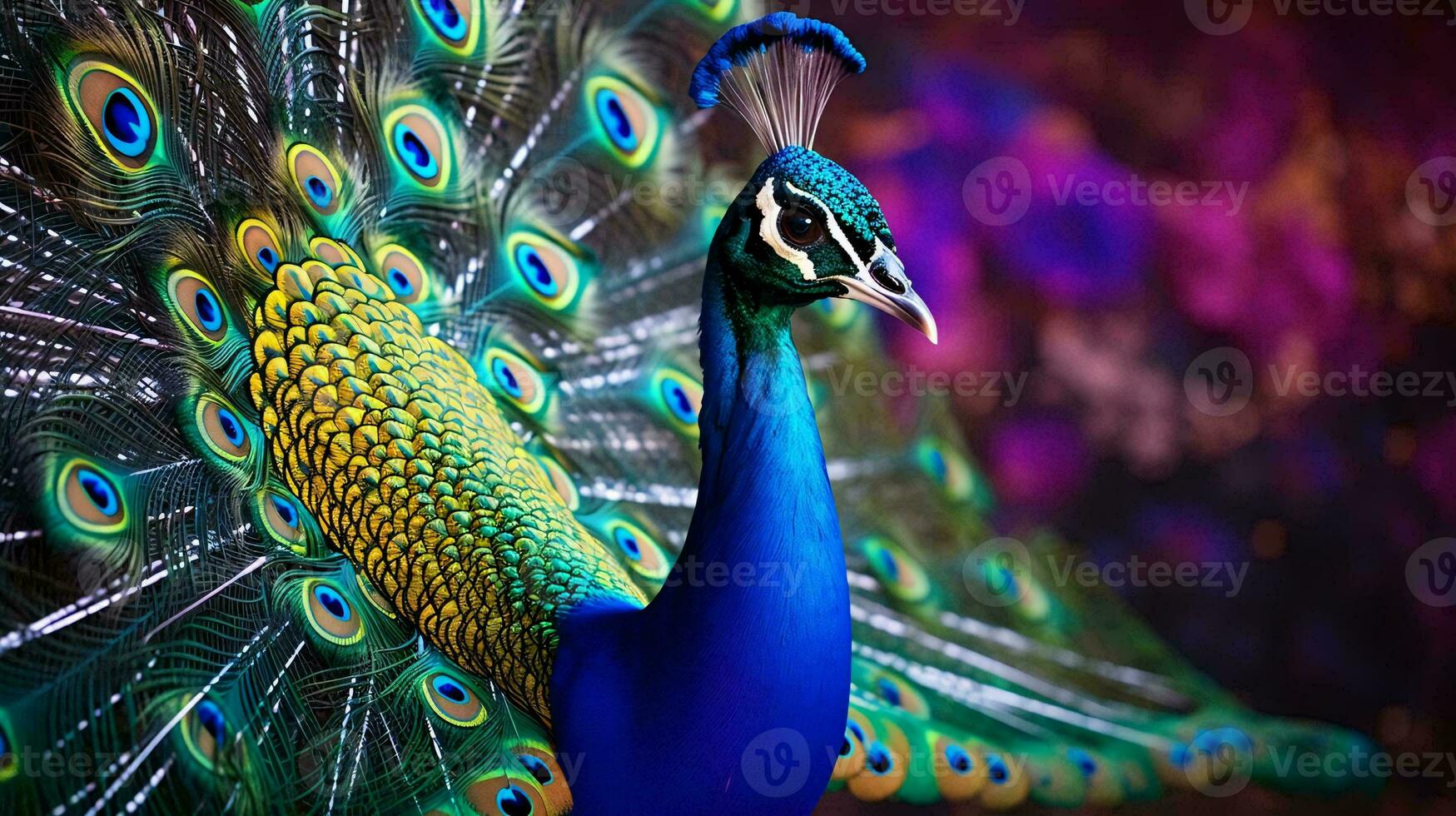 a close up of a peacock AI Generated photo