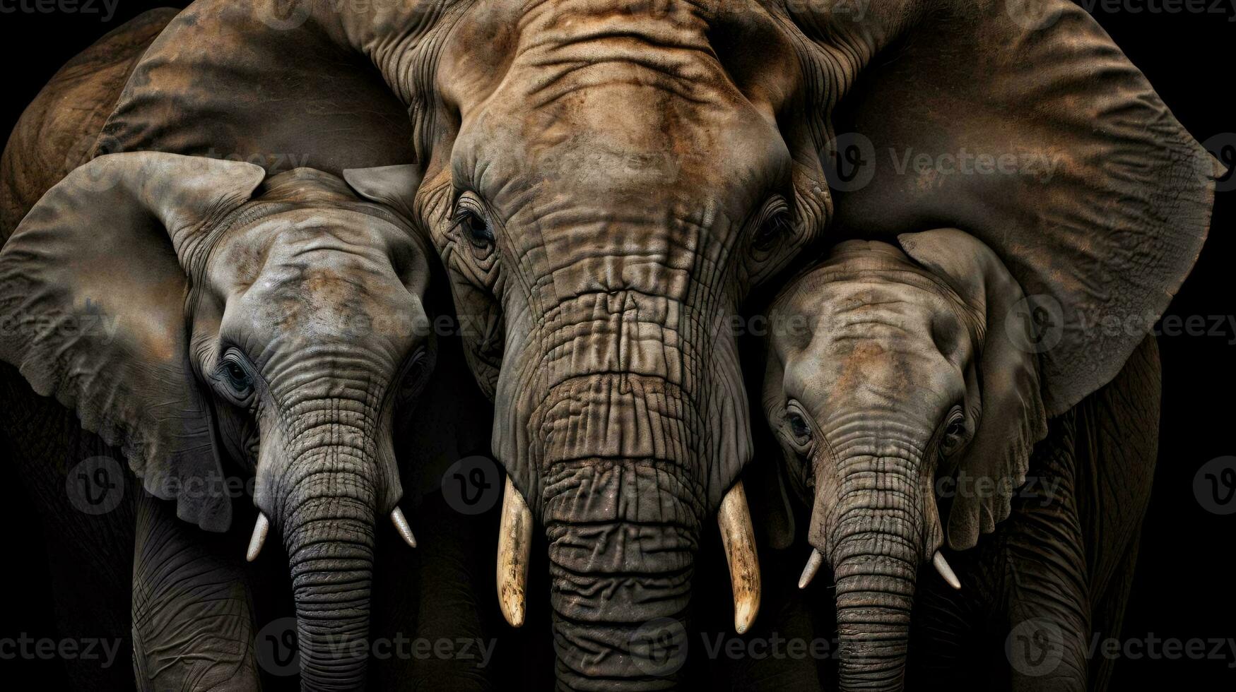 a group of elephants AI Generated photo