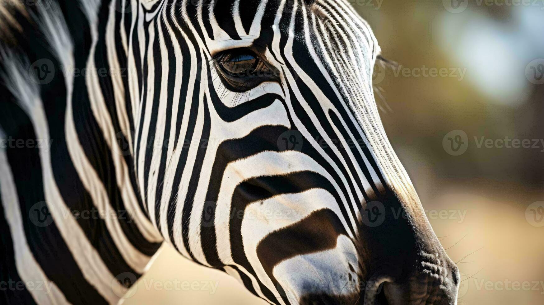 un cebra mirando a el cámara ai generado foto