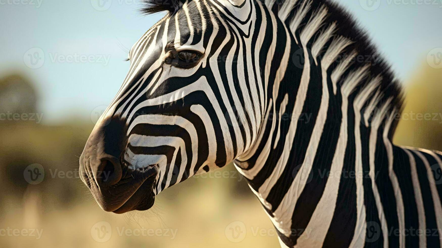 a zebra looking at the camera AI Generated photo