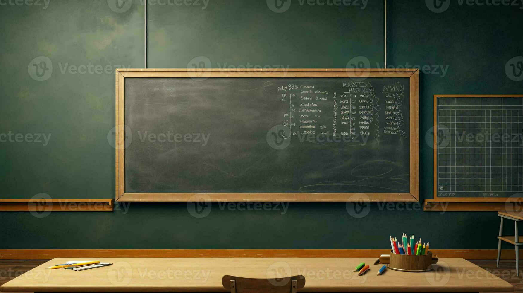 a chalkboard on a wall AI Generated photo