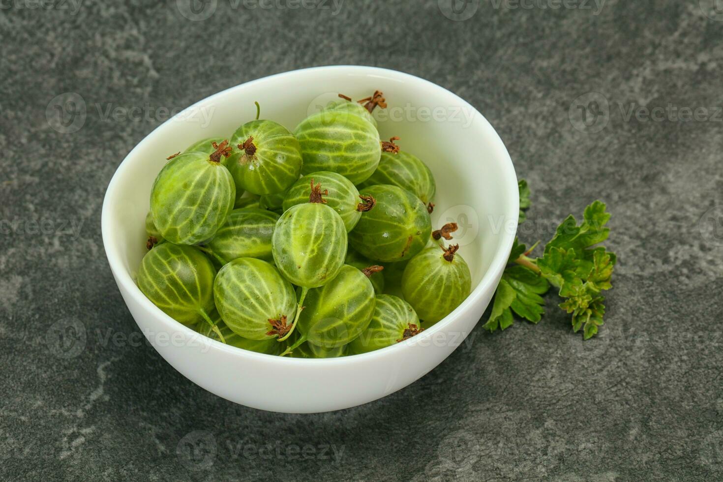 Fresh ripe green sweet gooseberry photo