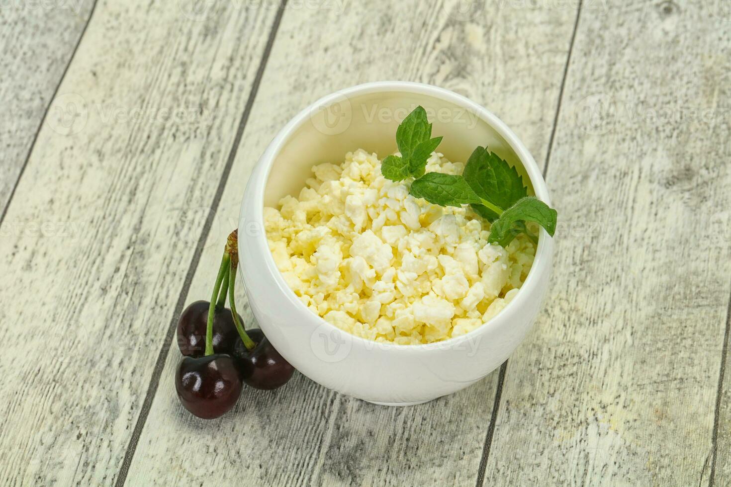 Fresh tasty curd in the bowl photo