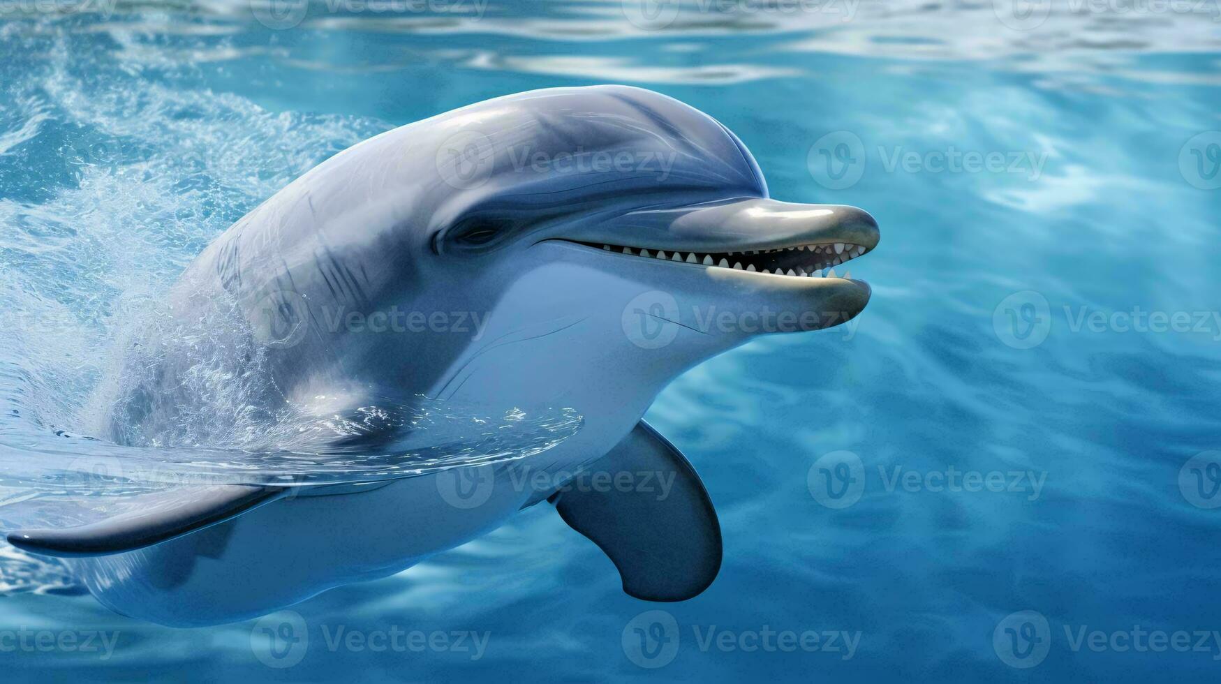 a dolphin swimming in the water AI Generated photo