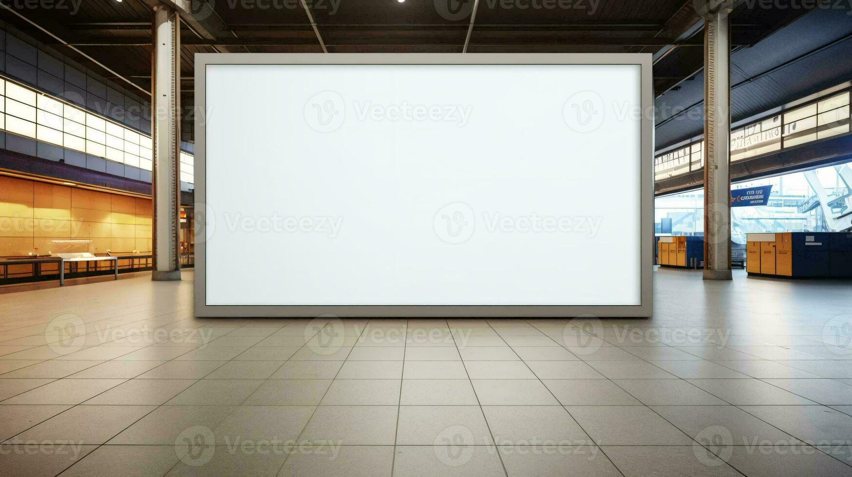 a white board in a large room AI Generated photo