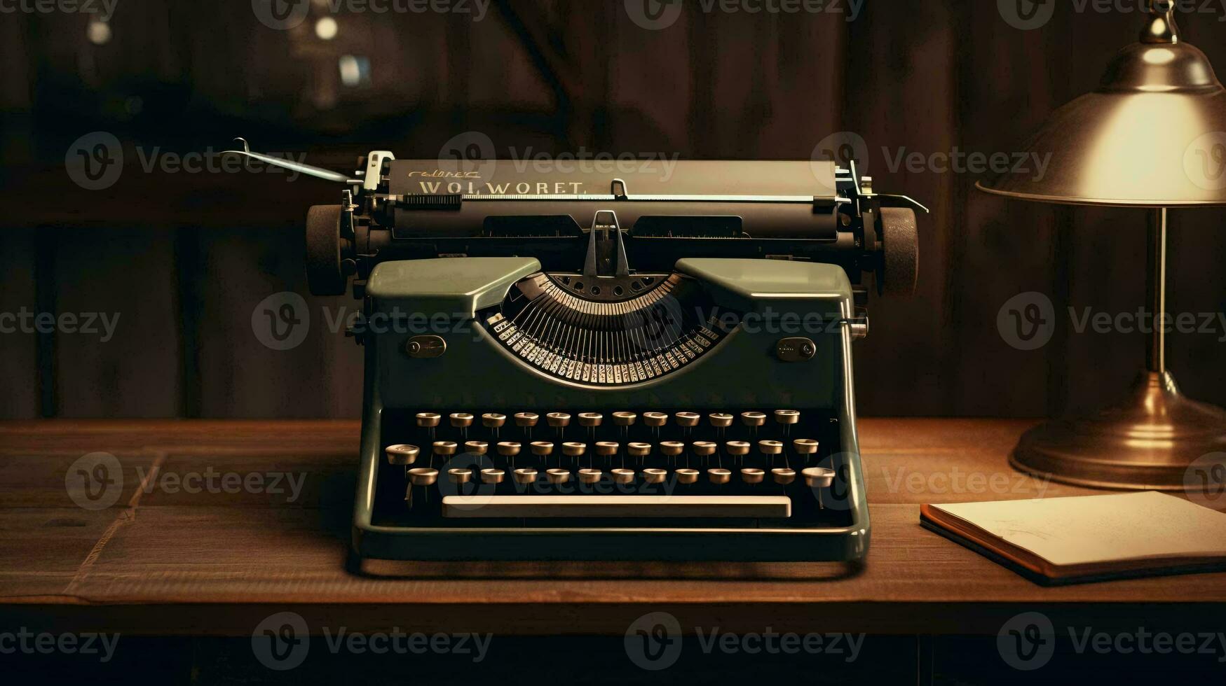 a typewriter on a table AI Generated photo