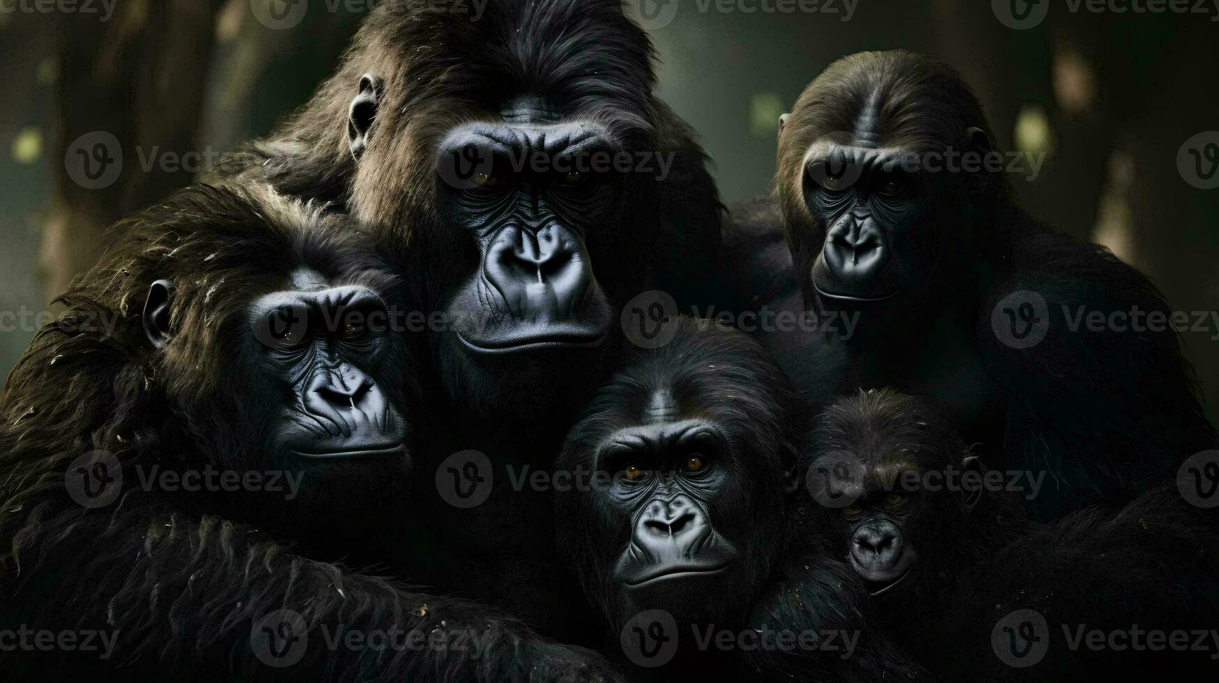 a group of monkeys AI Generated photo