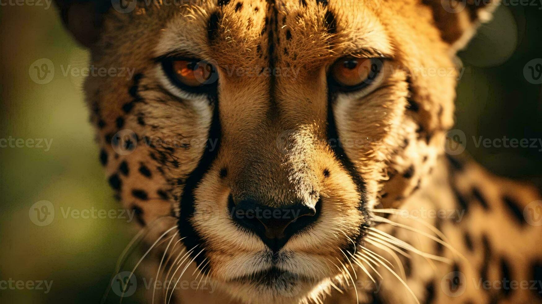 un cerca arriba de un leopardo ai generado foto