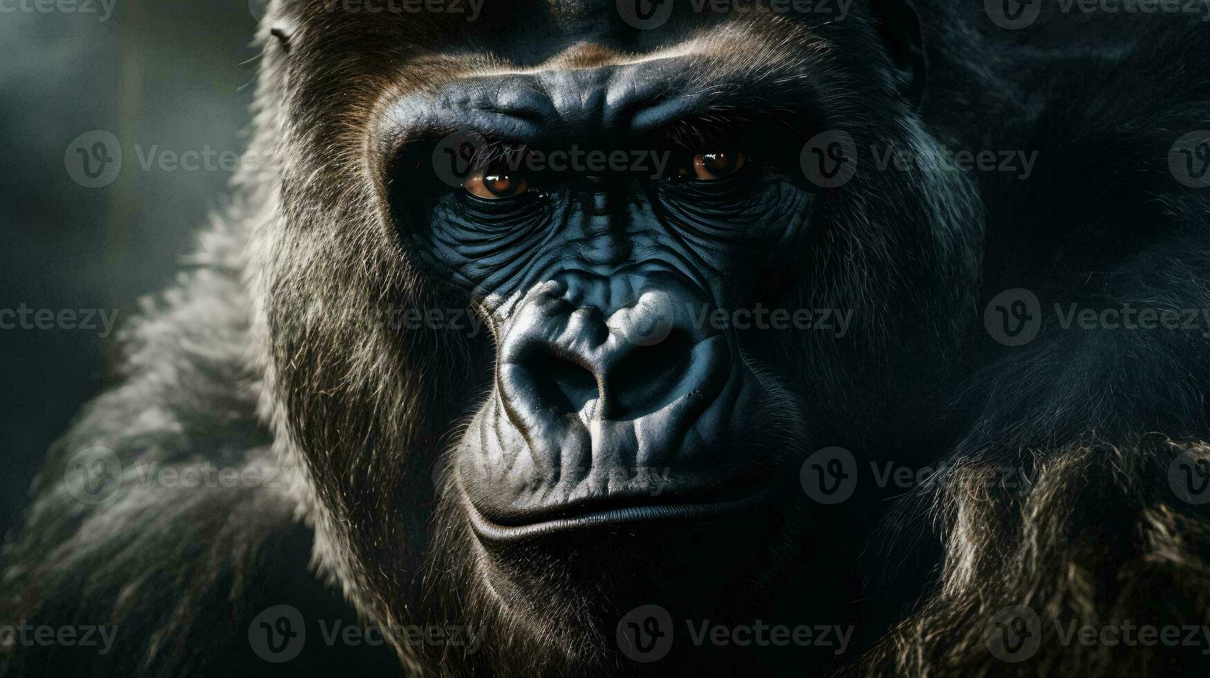 a close up of a gorilla AI Generated photo