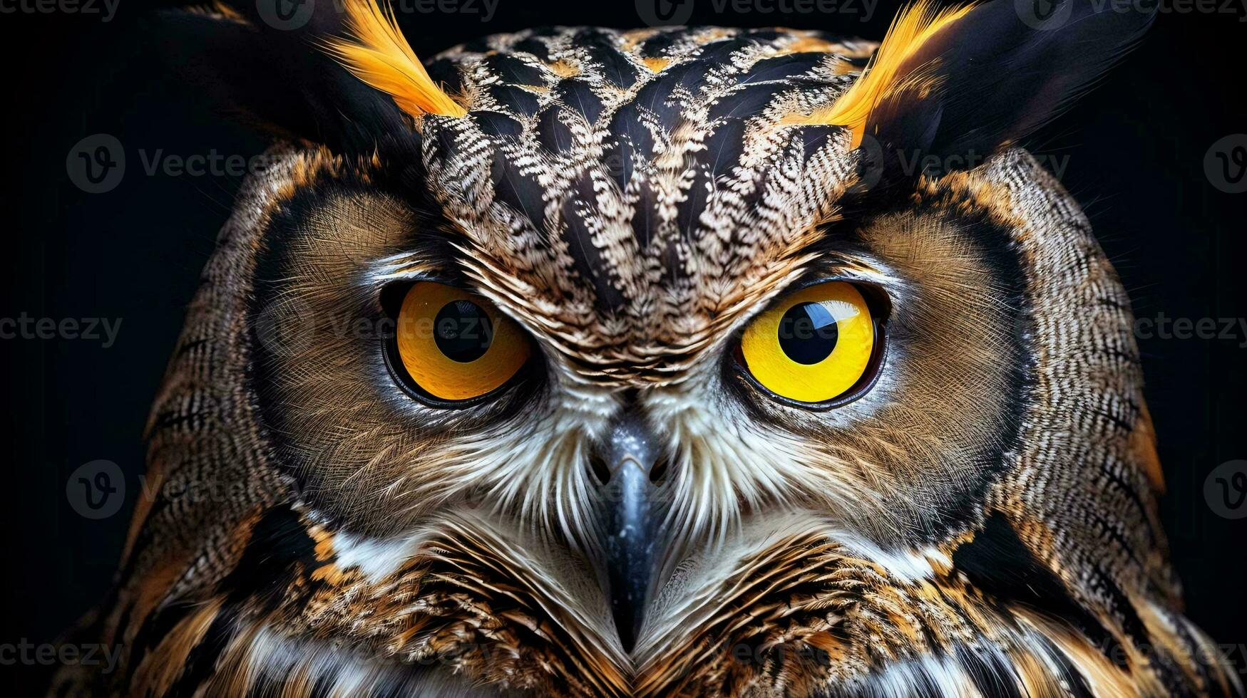 a close up of an owl AI Generated photo