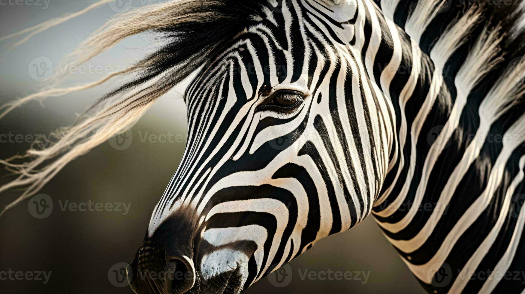 a zebra looking at the camera AI Generated photo