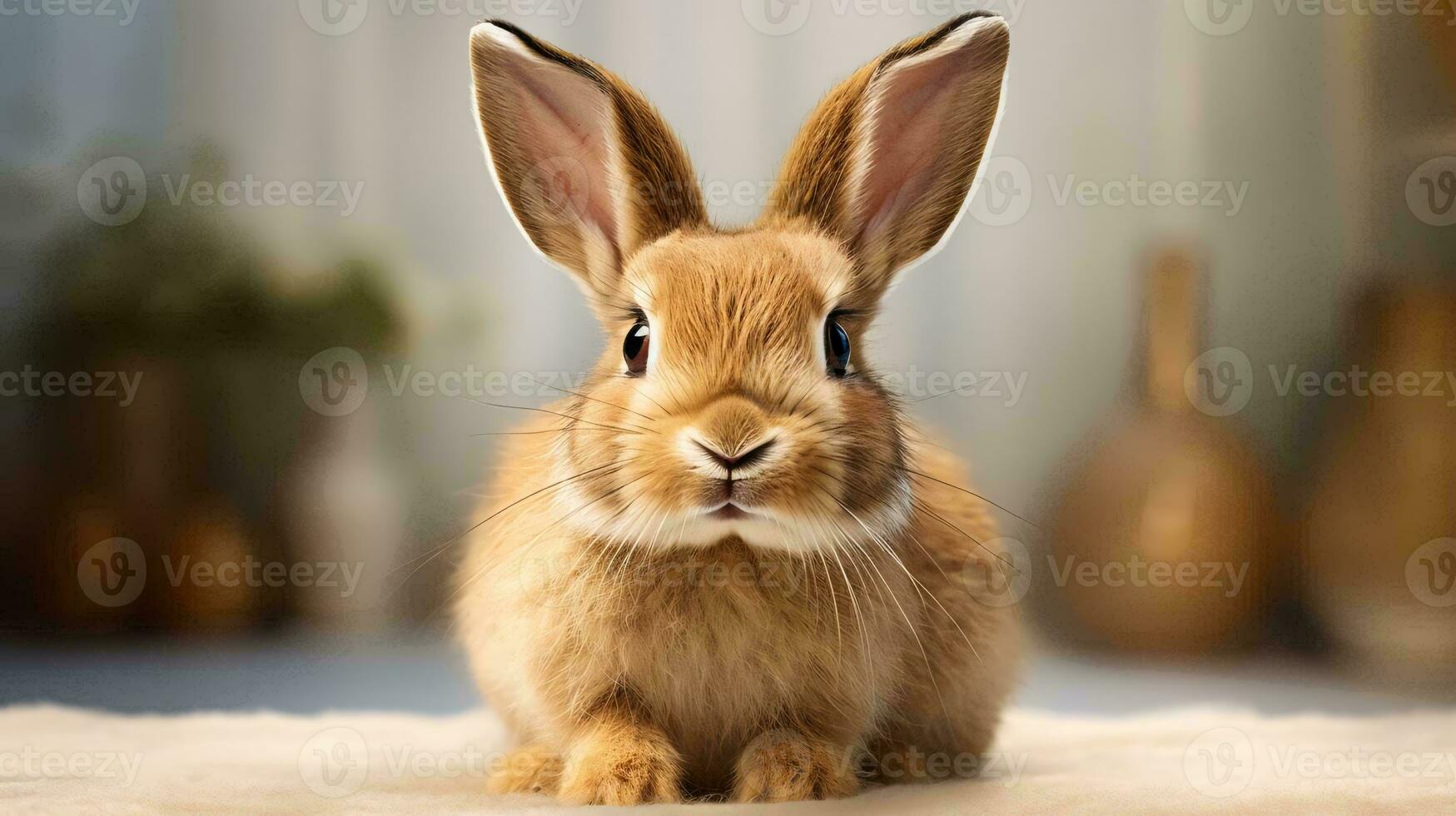 a brown and white bunny AI Generated photo