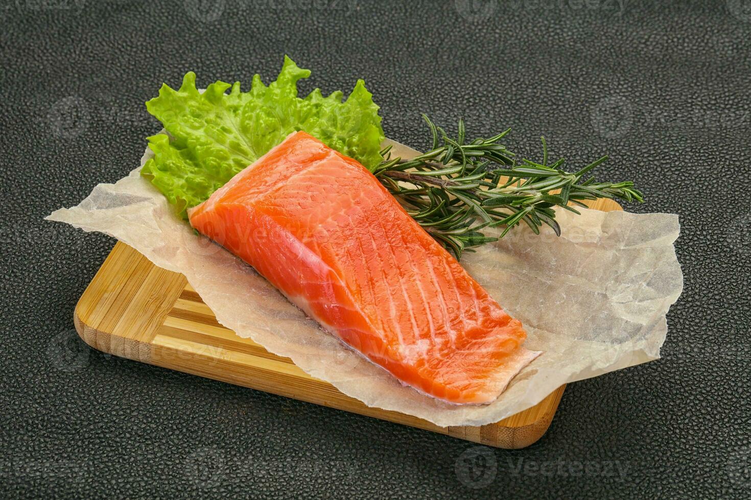 Piece of raw salmon photo