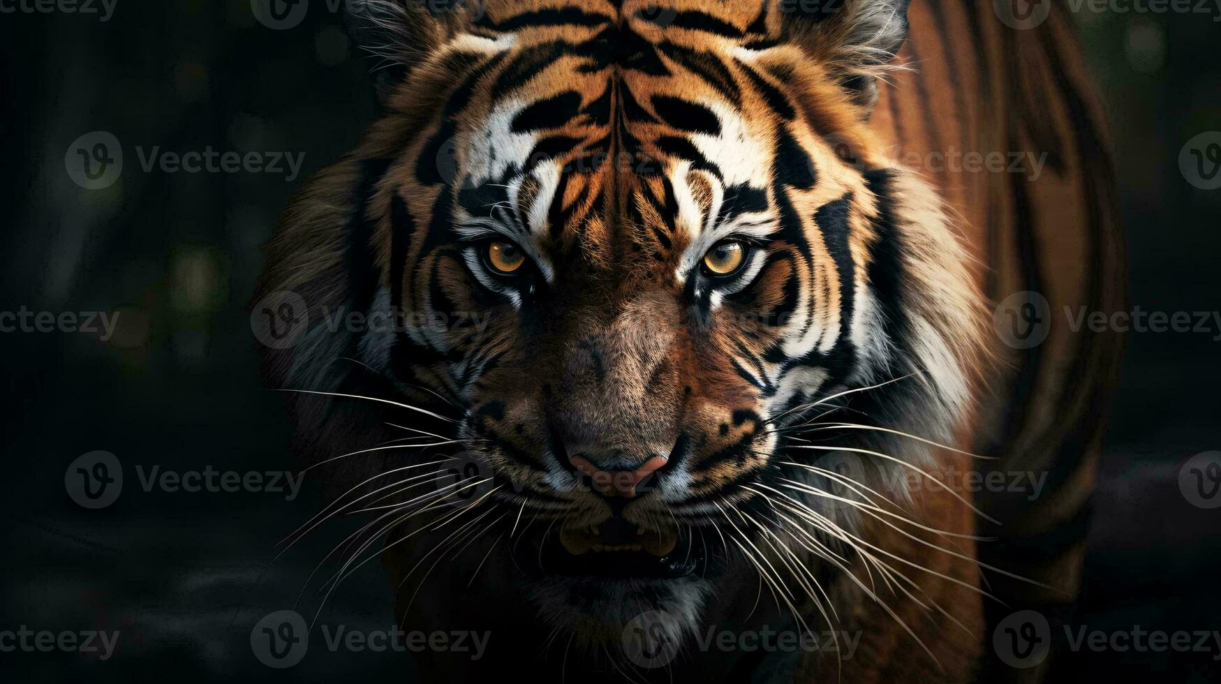a tiger looking at the camera AI Generated photo