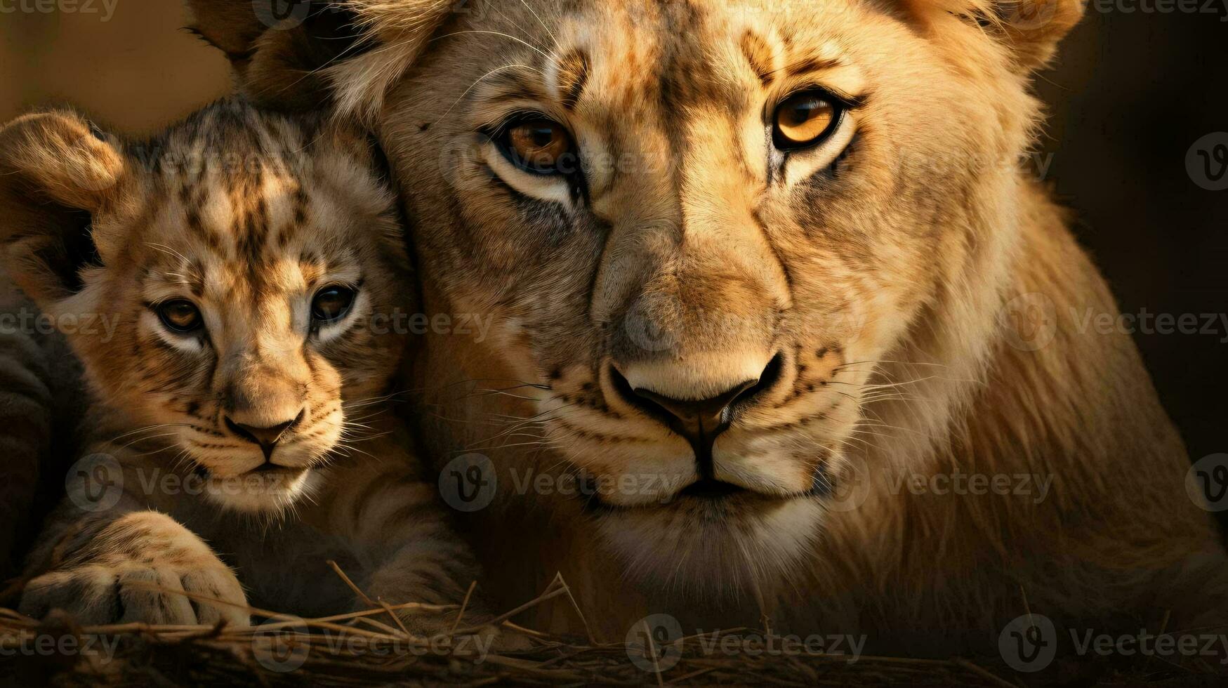 a couple of lions AI Generated photo