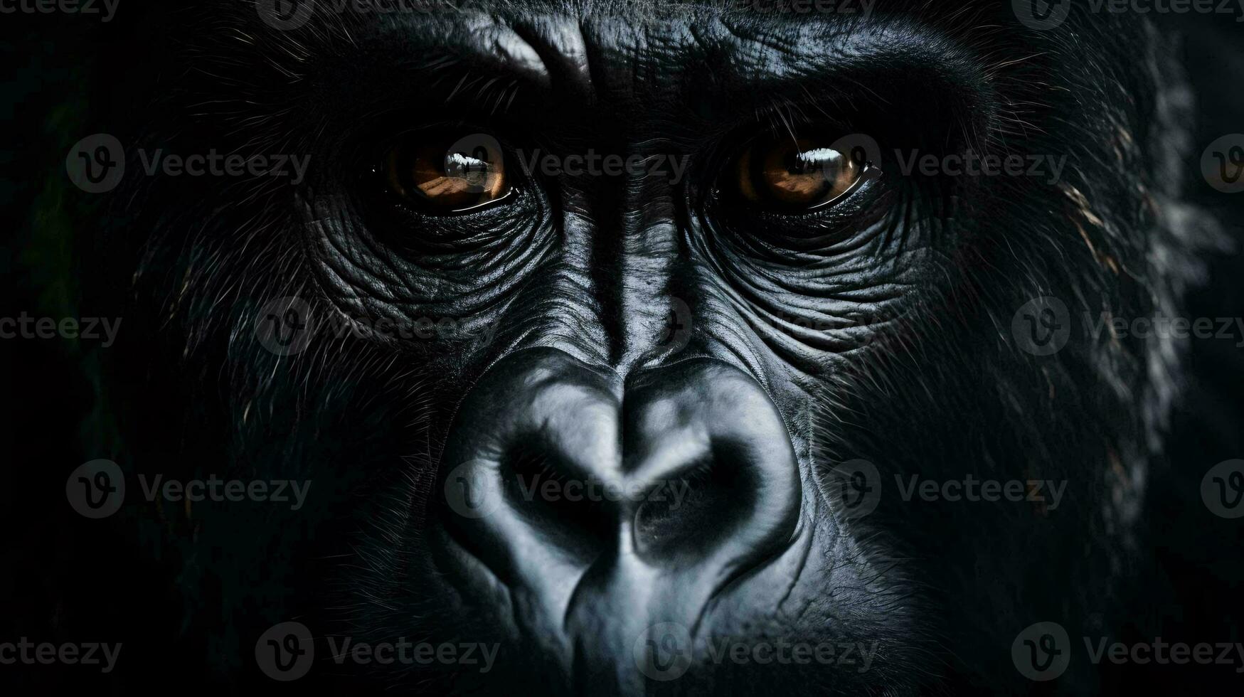 a close up of a black animal AI Generated photo