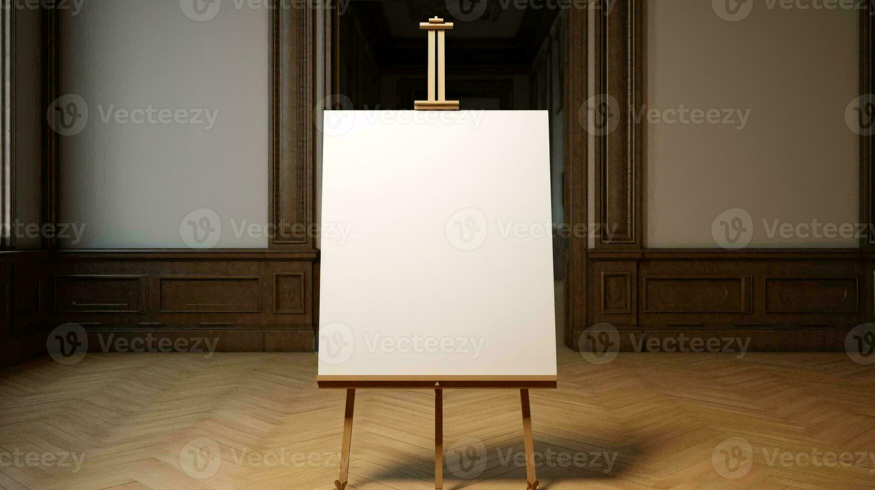 a white refrigerator in a room AI Generated photo