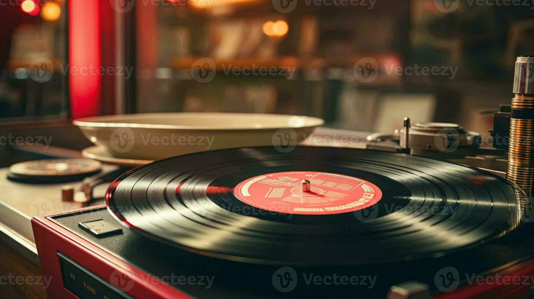 a record player with record player AI Generated photo