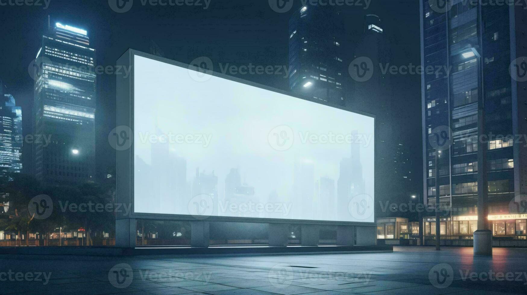 a large building with a large screen AI Generated photo