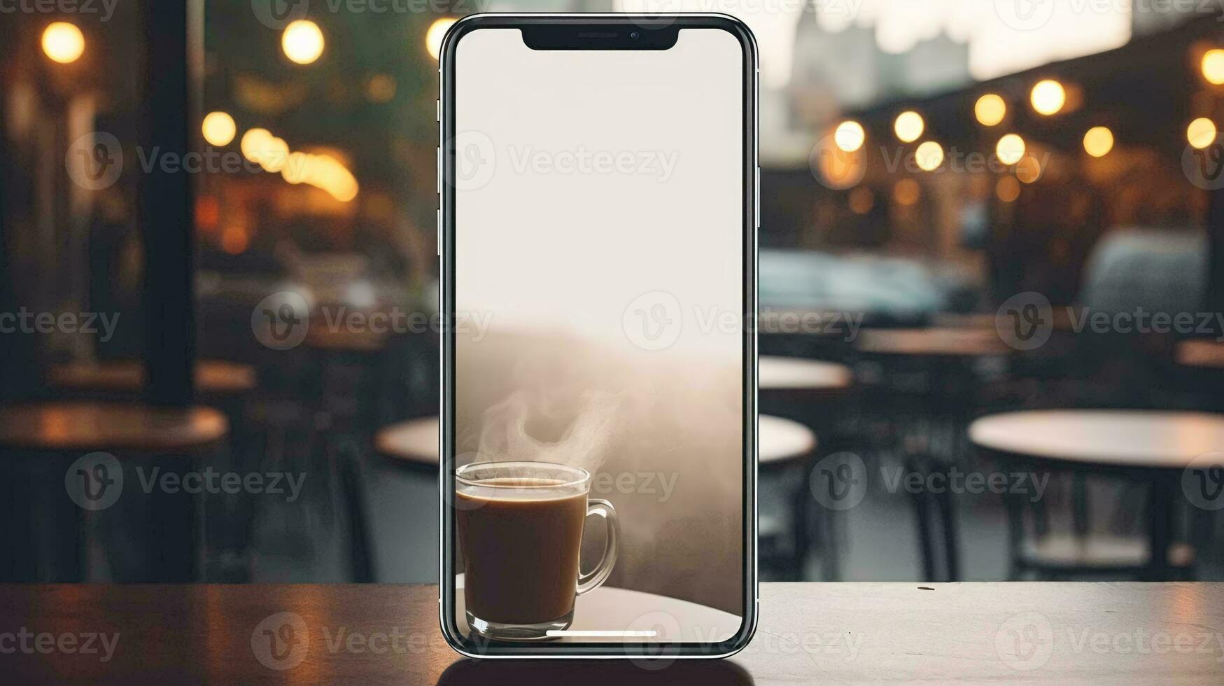 a cell phone on a table AI Generated photo