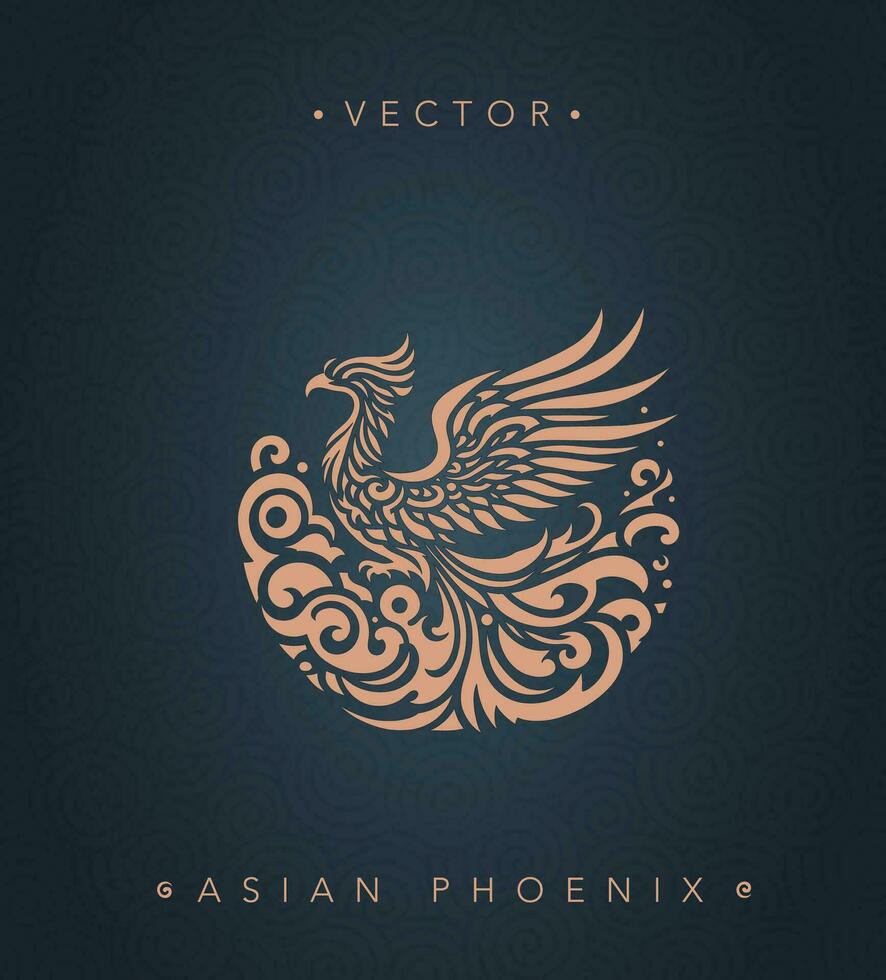 Asian traditional phoenix pattern Chinese phoenix vector