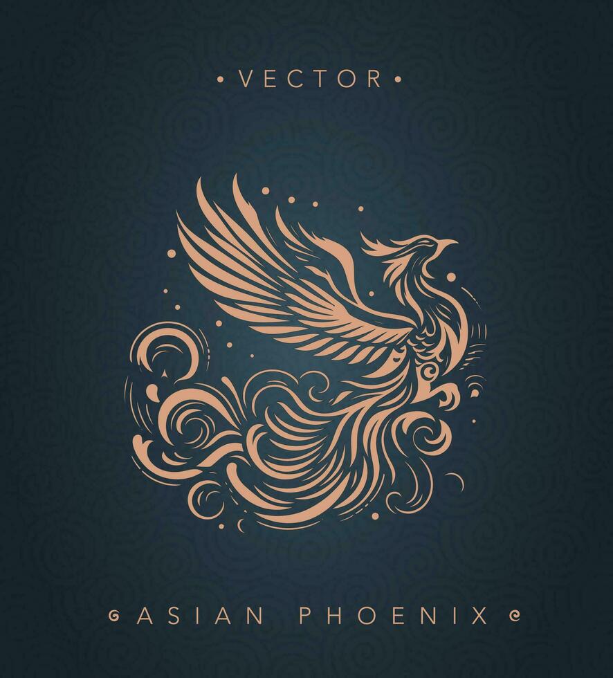 Asian traditional phoenix pattern Chinese phoenix vector
