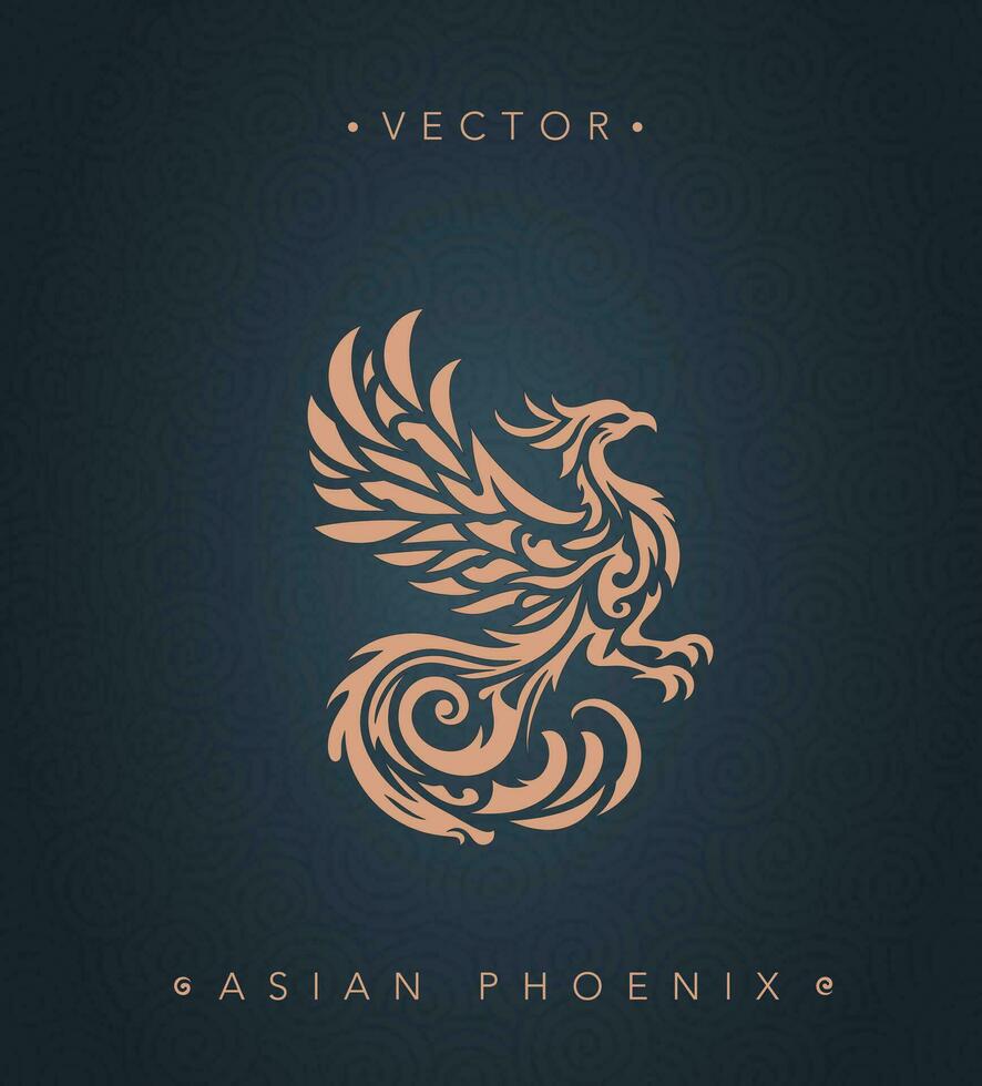 Asian traditional phoenix pattern Chinese phoenix vector