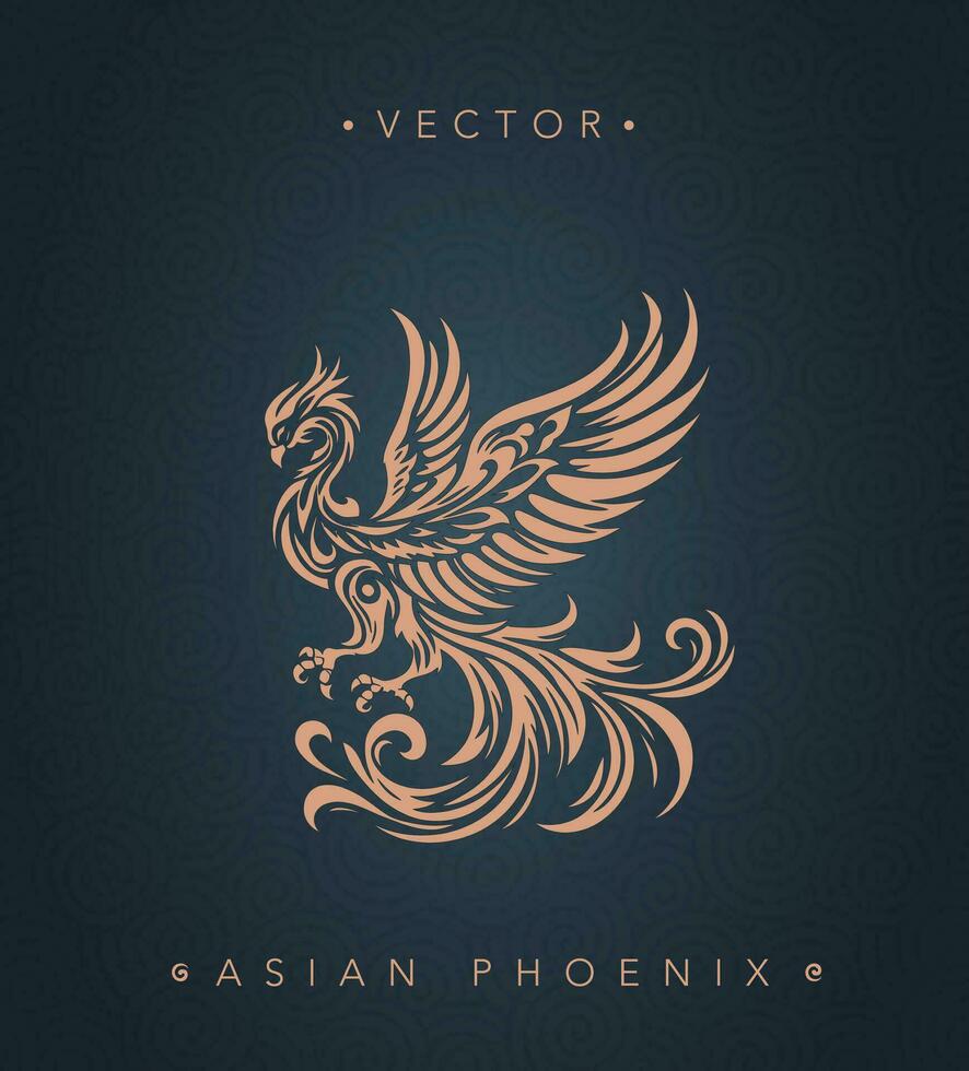 Asian traditional phoenix pattern Chinese phoenix vector