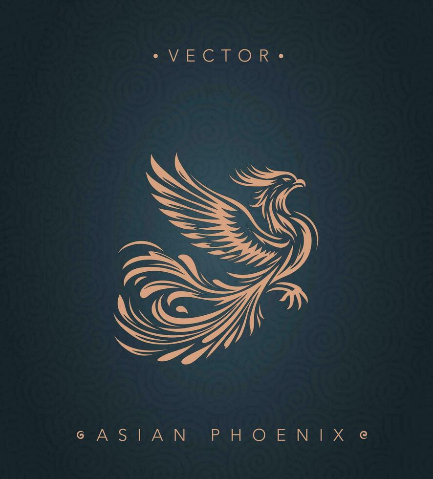 Asian traditional phoenix pattern Chinese phoenix vector